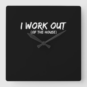 Funny I Workout Shirt For Gym Rats - Quarantine Square Wall Clock