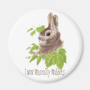 Funny I wuv wascally wabbits, Rabbit, Bunny Magnet