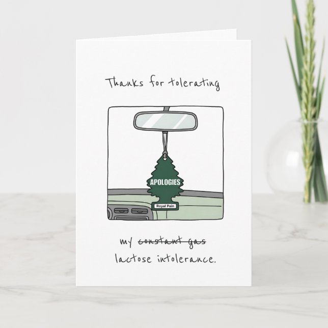 Funny IBS Lactose Intolerance Joke Couple  Card (Front)