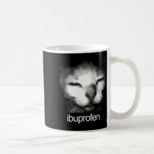 Funny Ibuprofen Cat Meme Retro Ugly Cat Face Mens Coffee Mug