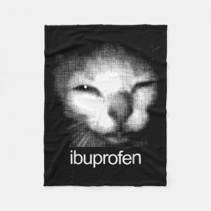 Funny Ibuprofen Cat Meme Retro Ugly Cat Face Mens  Fleece Blanket