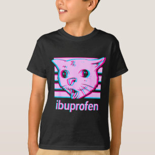 Funny ibuprofen cat meme with cringe feline face T-Shirt