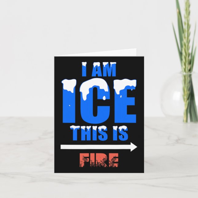 Funny Ice And Fire Costume Halloween Family Matchi Card (Front)