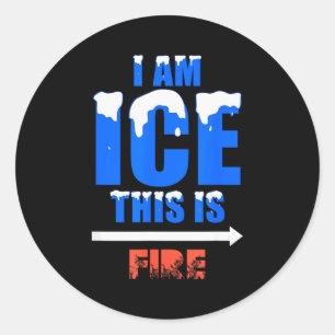 Funny Ice And Fire Costume Halloween Family Matchi Classic Round Sticker