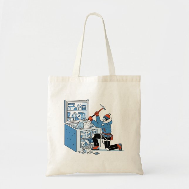 Funny Ice Climber Freezer Tote Bag (Front)