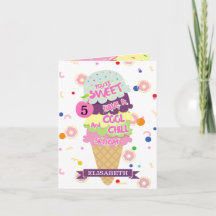 Funny Ice Cream Cone Kids Birthday Card