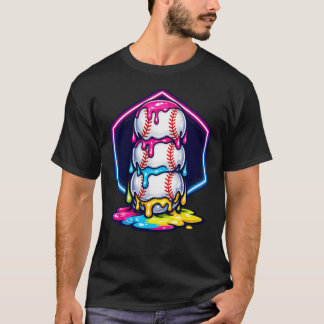 Funny Ice Cream Drip Triple T-Shirt