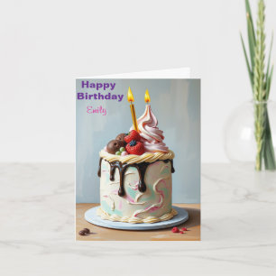 FUNNY ICE CREAM KIDS BIRTHDAY CAKE CARD