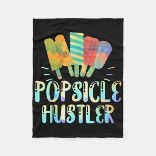 Funny Ice Cream Retro 80s Summer Popsicle Hustler Fleece Blanket