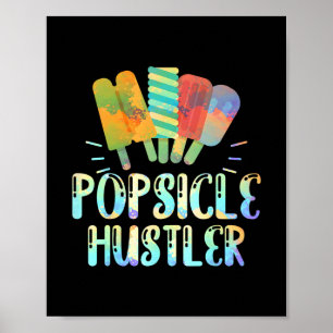 Funny Ice Cream Retro 80s Summer Popsicle Hustler  Poster