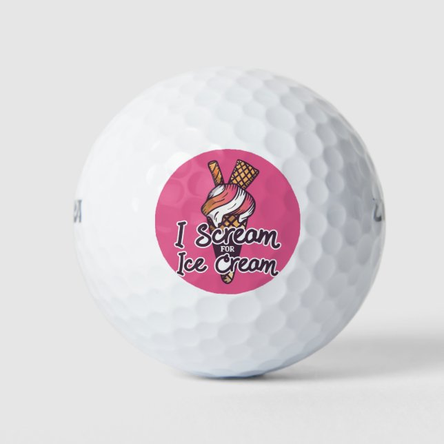 Funny Ice Cream Saying Golf Balls (Front)