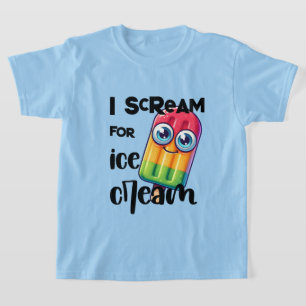 Funny ice cream scream word art  T-Shirt