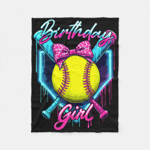 Funny Ice Cream Softll Drip Birthday Girl Softll P Fleece Blanket