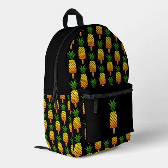 Funny Ice Drop Pineapple Refreshing Summer Fruit Printed Backpack (Back Corner Left)