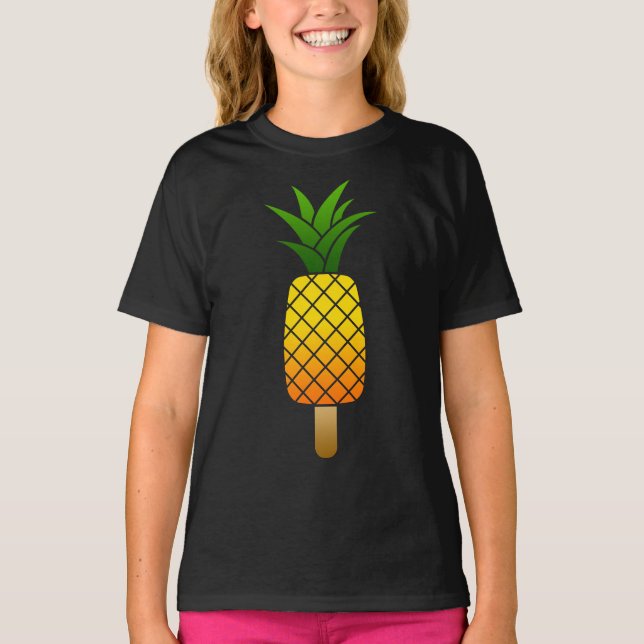 Funny Ice Drop Pineapple Refreshing Summer Fruit T-Shirt (Front)