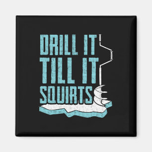 Funny Ice Fishing Design For Men Women Ice Fisher Magnet