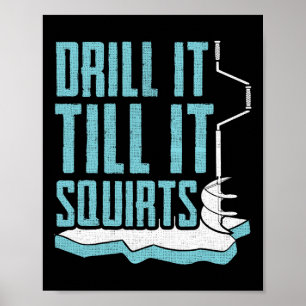 Funny Ice Fishing Design For Men Women Ice Fisher Poster
