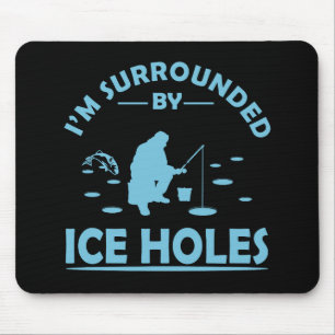 funny ice fishing mouse mat