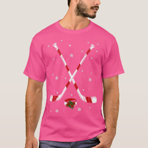 Funny Ice Hockey ChristmasCandy Stick Gift Kids711 T-Shirt