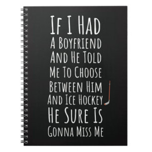 Funny Ice Hockey Gifts For Her Sports Player  Notebook