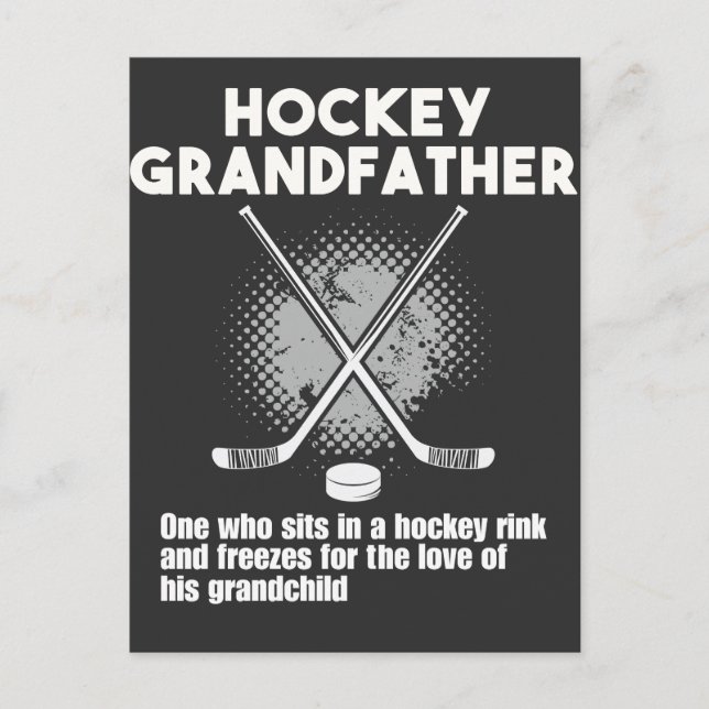 Funny Ice Hockey Grandfather freeze for Grandchild Postcard (Front)