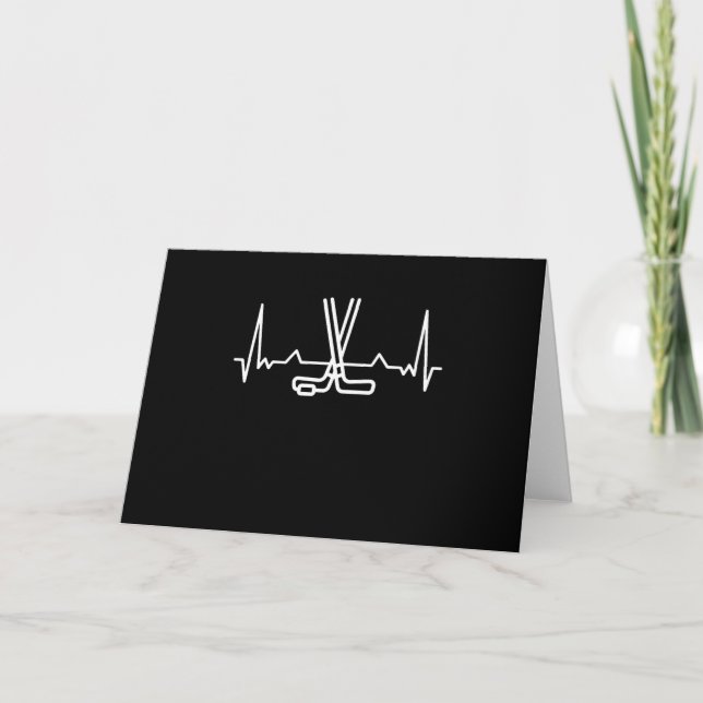 Funny Ice Hockey Heart beat Puck Gift Card (Front)