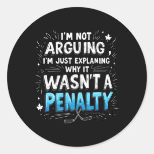 Funny Ice Hockey Penalty Debyte  Classic Round Sticker