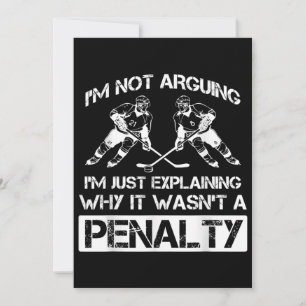 Funny Ice Hockey Player Discussing Bully Penalty Holiday Card