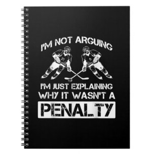 Funny Ice Hockey Player Discussing Bully Penalty Notebook