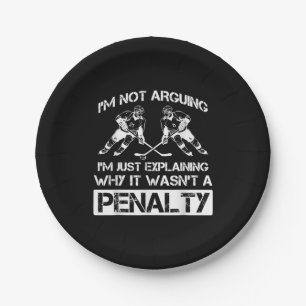 Funny Ice Hockey Player Discussing Bully Penalty Paper Plate