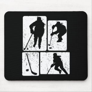 Funny Ice Hockey Puck Stick Winter Game Ice Hockey Mouse Mat