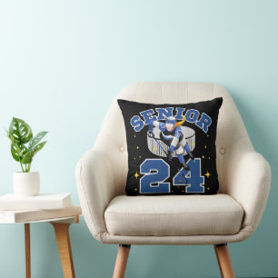 Funny Ice Hockey Senior 2024 Cushion