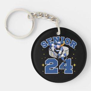 Funny Ice Hockey Senior 2024 Key Ring