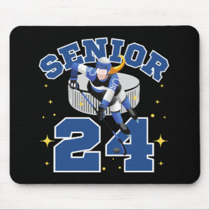 Funny Ice Hockey Senior 2024 Mouse Mat