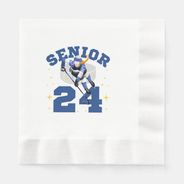 Funny Ice Hockey Senior 2024 Napkin (Front)