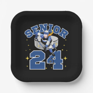 Funny Ice Hockey Senior 2024 Paper Plate