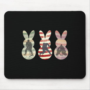 Funny Ice Hockey Sports Easter Bunny Rabbits Easte Mouse Mat