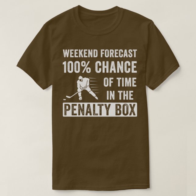 Funny Ice Hockey Weekend Forecast Player T-Shirt (Design Front)