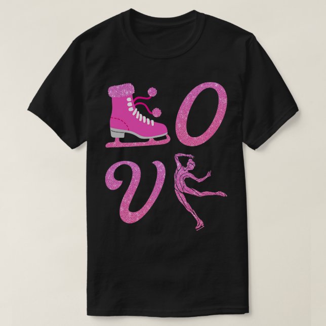 Funny Ice Skating Figure Skates Sport T-Shirt (Design Front)