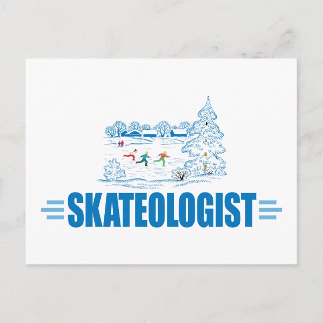 Funny Ice Skating Postcard (Front)