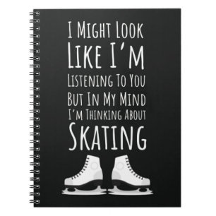 Funny Ice Skating Themed Gifts Winter Sport Skater Notebook