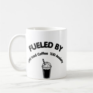 Funny Iced Coffee and Anxiety Mug - Relatable %90 