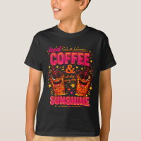 Funny iced coffee sunshine design cute pink orange