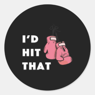 Funny I'd Hit That Boxing  Classic Round Sticker