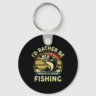 Funny Id Rather Be Fishing-shirt Men Women Boy Kid Key Ring