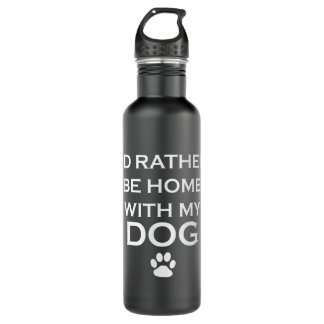 Funny I'd Rather Be Home With My Dog  710 Ml Water Bottle