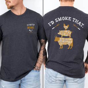 Funny Id Smoke That Custom Name Dad Shirt Grilling