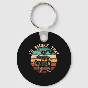 Funny Id Smoke That Funny Barbecue Retro Grilling Key Ring