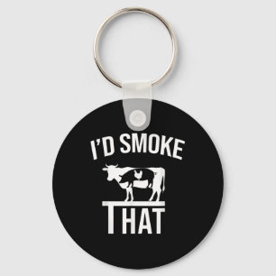 Funny Id Smoke That Men Grilling Party Bbq For Che Key Ring