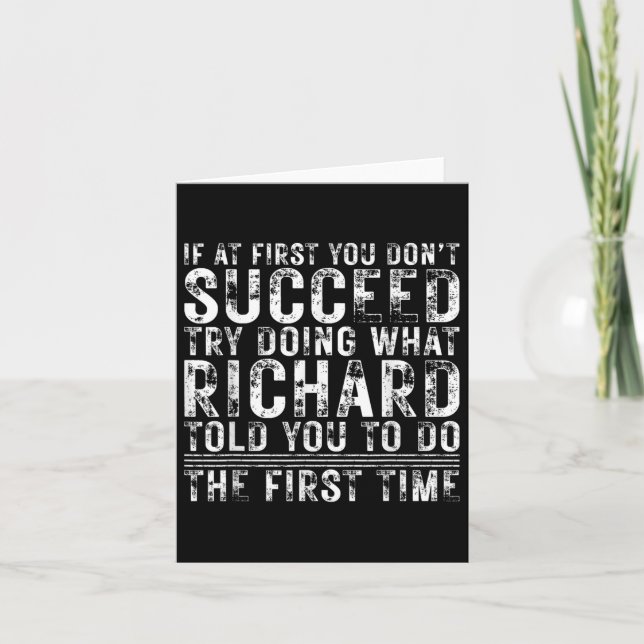 Funny If At First You Dont Succeed Birthday Richar Card (Front)